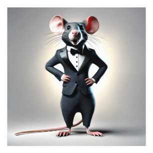 funny mouse cartoon photo print