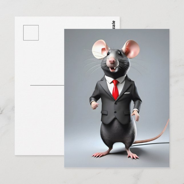 funny mouse cartoon postcard (Front/Back)