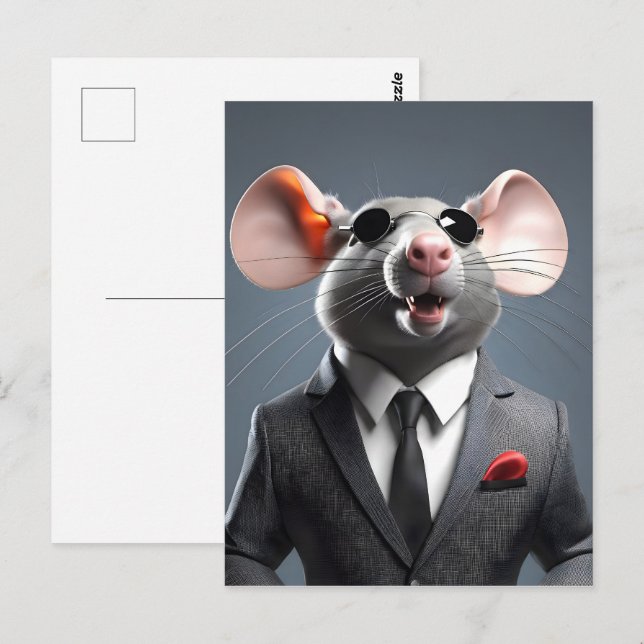 funny mouse cartoon postcard (Front/Back)