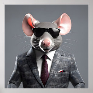 funny mouse cartoon poster