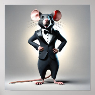 funny mouse cartoon poster
