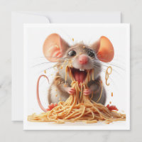 Funny Mouse Dinner invitation, Mouse Birthday