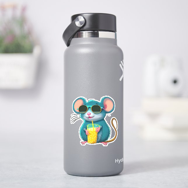 Funny mouse drinking sticker (HydroFlask)