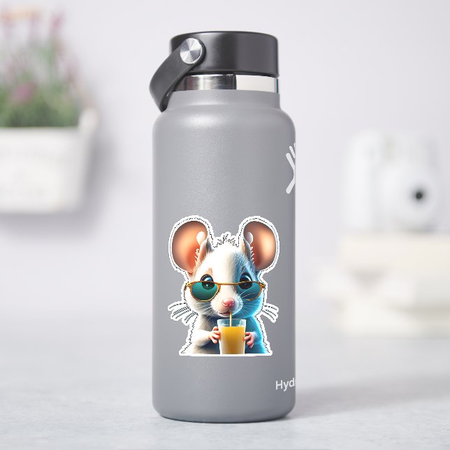 Funny mouse drinking sticker (HydroFlask)