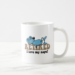 Funny mouse napping retirement coffee mug
