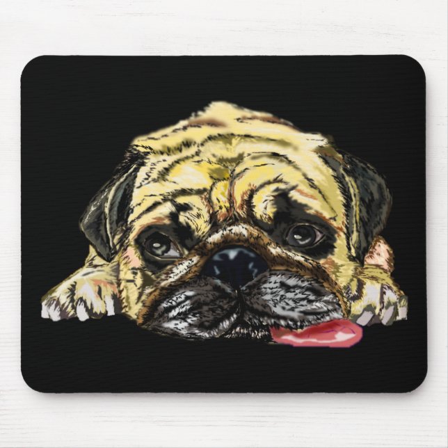 Funny Mouse Pad with Pug Dog - Your Colours (Front)
