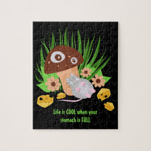 Funny mouse with cheese jigsaw puzzle