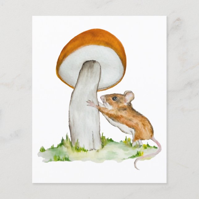 Funny mouse with wild mushroom (Front)