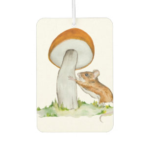 Funny mouse with wild mushroom air freshener