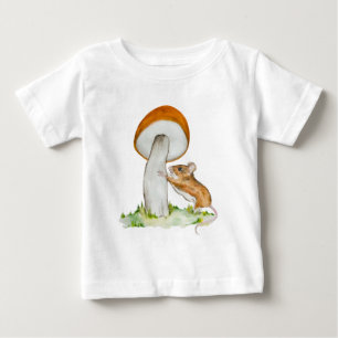 Funny mouse with wild mushroom baby T-Shirt