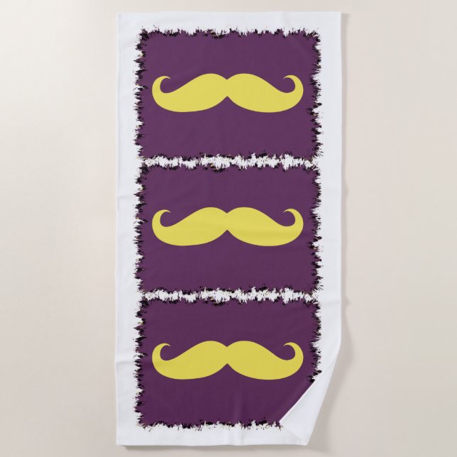 Funny Moustache #13 Beach Towel (Front)