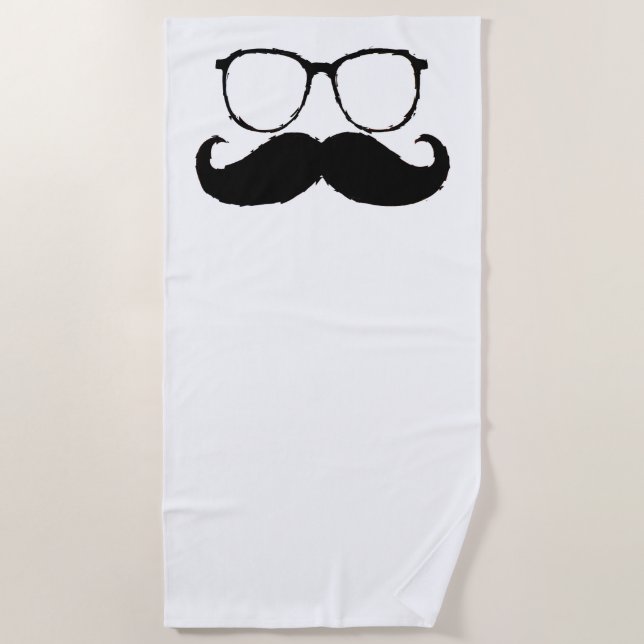 Funny Moustache #23 Beach Towel (Front)