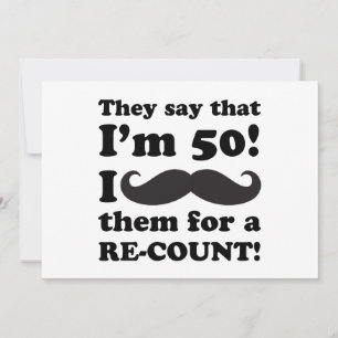 Funny Moustache 50th Birthday Card