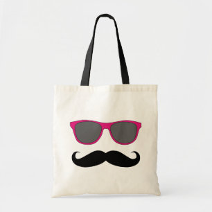 Funny Moustache and Sunglasses Humour Tote Bag