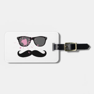 Funny Moustache and Sunglasses Luggage Tag