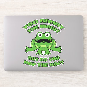Funny Moustache Cartoon Frog