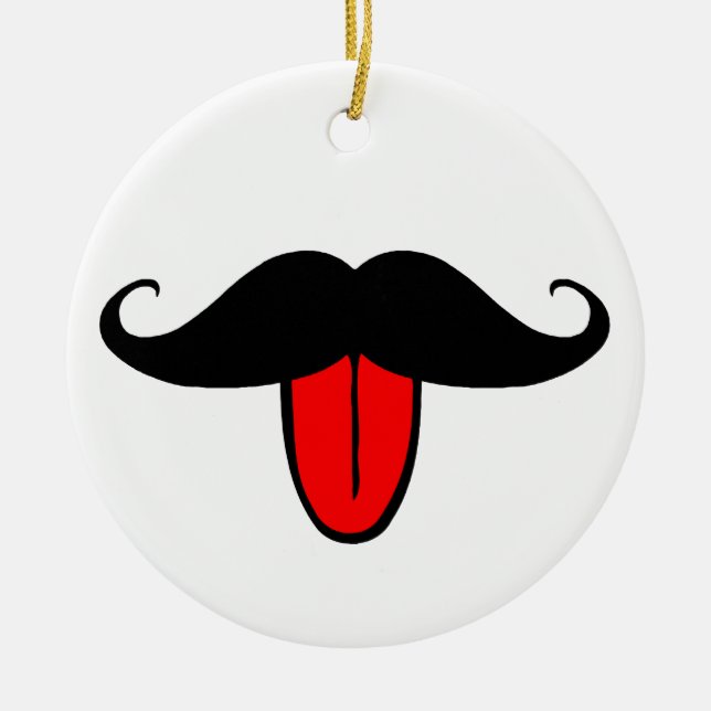 Funny moustache ceramic ornament (Front)