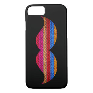 Funny Moustache Chevron Plain Black Background Case-Mate iPhone Case