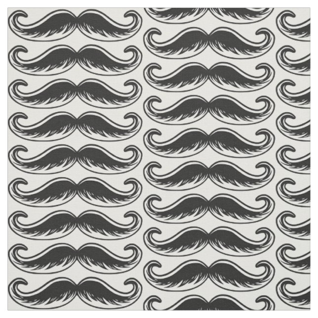 Funny Moustache custom fabric (Swatch)