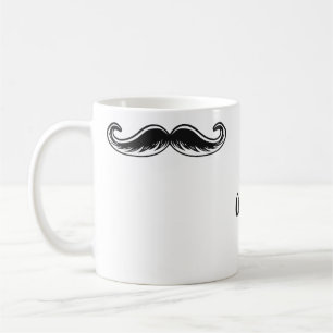 Funny Moustache custom name mugs