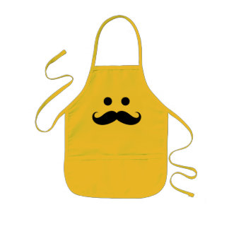 Funny Moustache Face Kids Apron