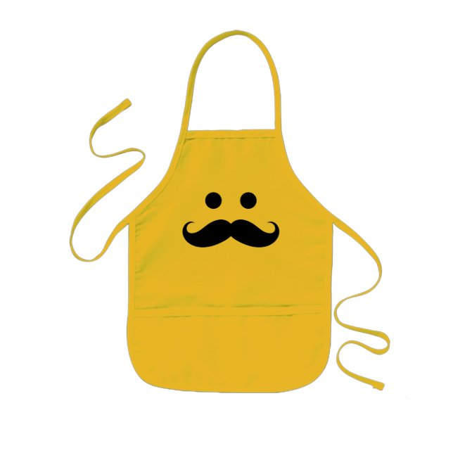 Funny Moustache Face Kids Apron (Front)