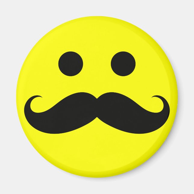 Funny Moustache Face Magnets (Front)