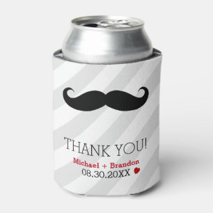 Funny Moustache Gay Wedding Favour Can Cooler