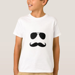 Funny Moustache Guy Print T-Shirt
