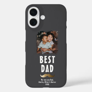 Funny Moustache Happy Father's Day Photo iPhone 16 Case