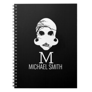 Funny Moustache Monogram Notebook