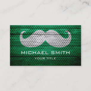 Funny Moustache on Wood Texture Business Card