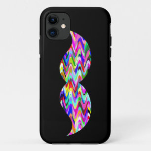 Funny Moustache Plain Black Background iPhone 11 Case