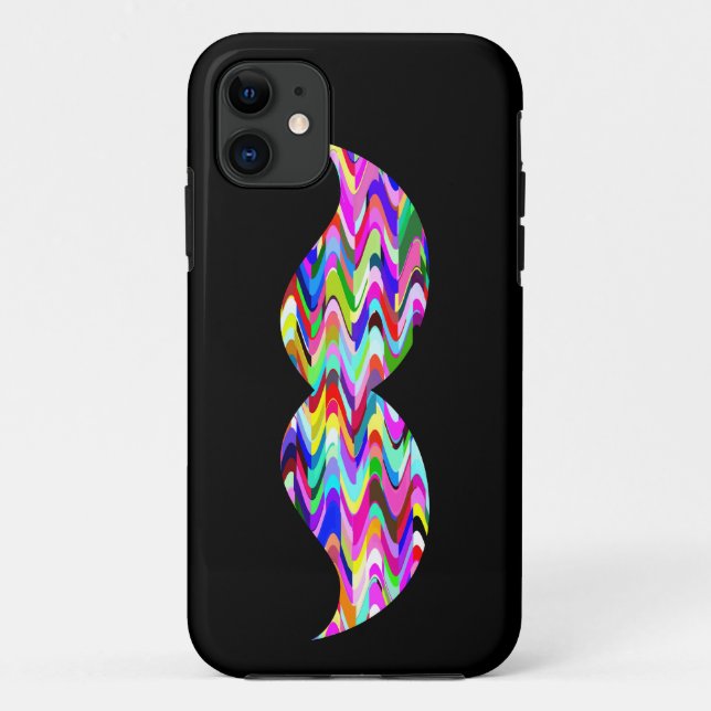 Funny Moustache Plain Black Background Case-Mate iPhone Case (Back)