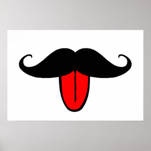 Funny moustache poster