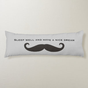 Funny Moustache / Schnurrbart + your text Body Pillow