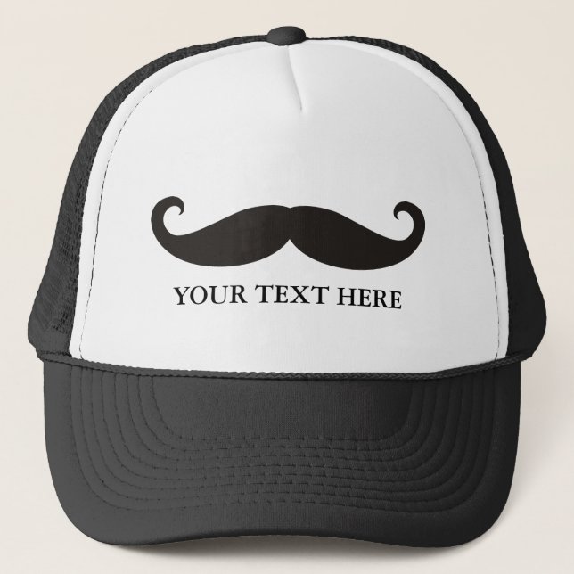 Funny Moustache / Schnurrbart + your text Trucker Hat (Front)