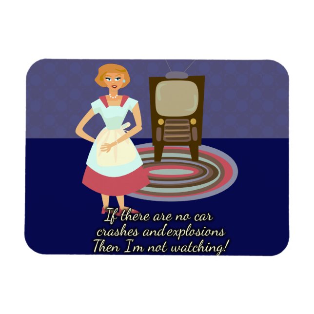 Funny Movie Loving Housewife Retro Art Fun Magnet (Horizontal)