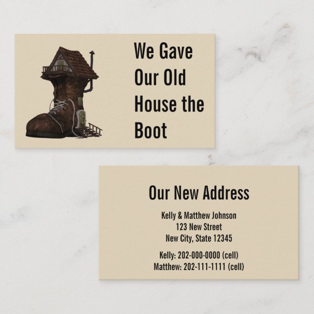 Funny Moving Announcement Address Insert (Front/Back)
