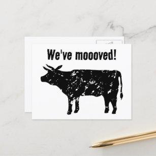 Funny moving postcards with cow silhouette