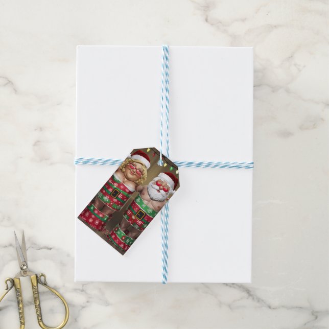 Funny Mr & Mrs Christmas Gift Tags (With Twine)