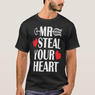 Funny Mr Steal Your Heart Valentines Day Boys Kids T-Shirt