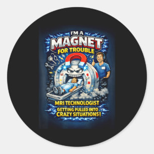 Funny mri technologist classic round sticker