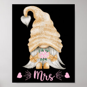 Funny Mrs And Mr Gnome Wedding Tee - Cute Gnomie B Poster