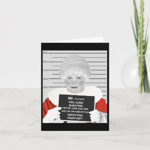 Funny Mrs. Claus Mugshot Jailed Arrested On Christ Card