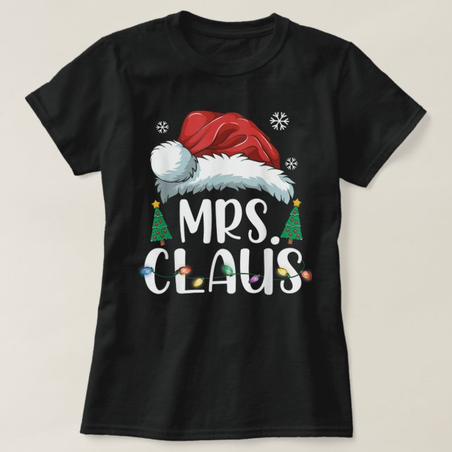Funny Mrs. Claus Santa Christmas Matching Couple P T-Shirt (Design Front)