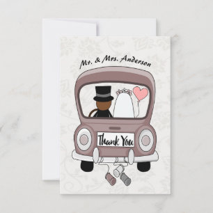 Funny Mrs. & Mr. newlywed thank you Postcard