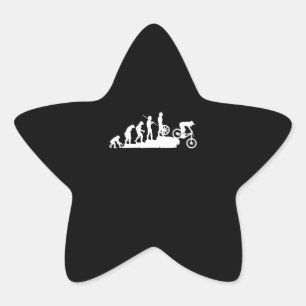 Funny MTB Mountain Biking Evolution Downhill Star Sticker