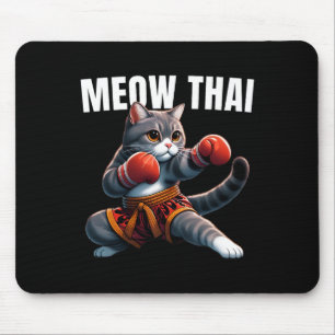 Funny Muay Thai Cat Meow Thai Boxing Martial Art K Mouse Pad