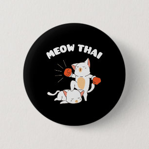 Funny Muay Thai Cats Thai Boxing Fighter Gift  2 Inch Round Button